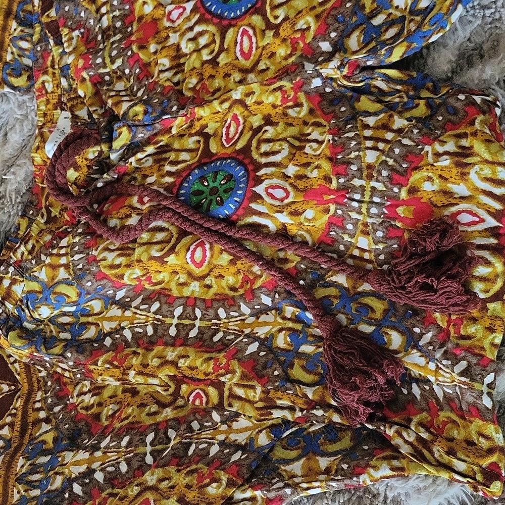 Bohemian Free People Inspired Colorful Pattern Palazzo Pants By Love Tree 🌾 - Picture 3 of 5